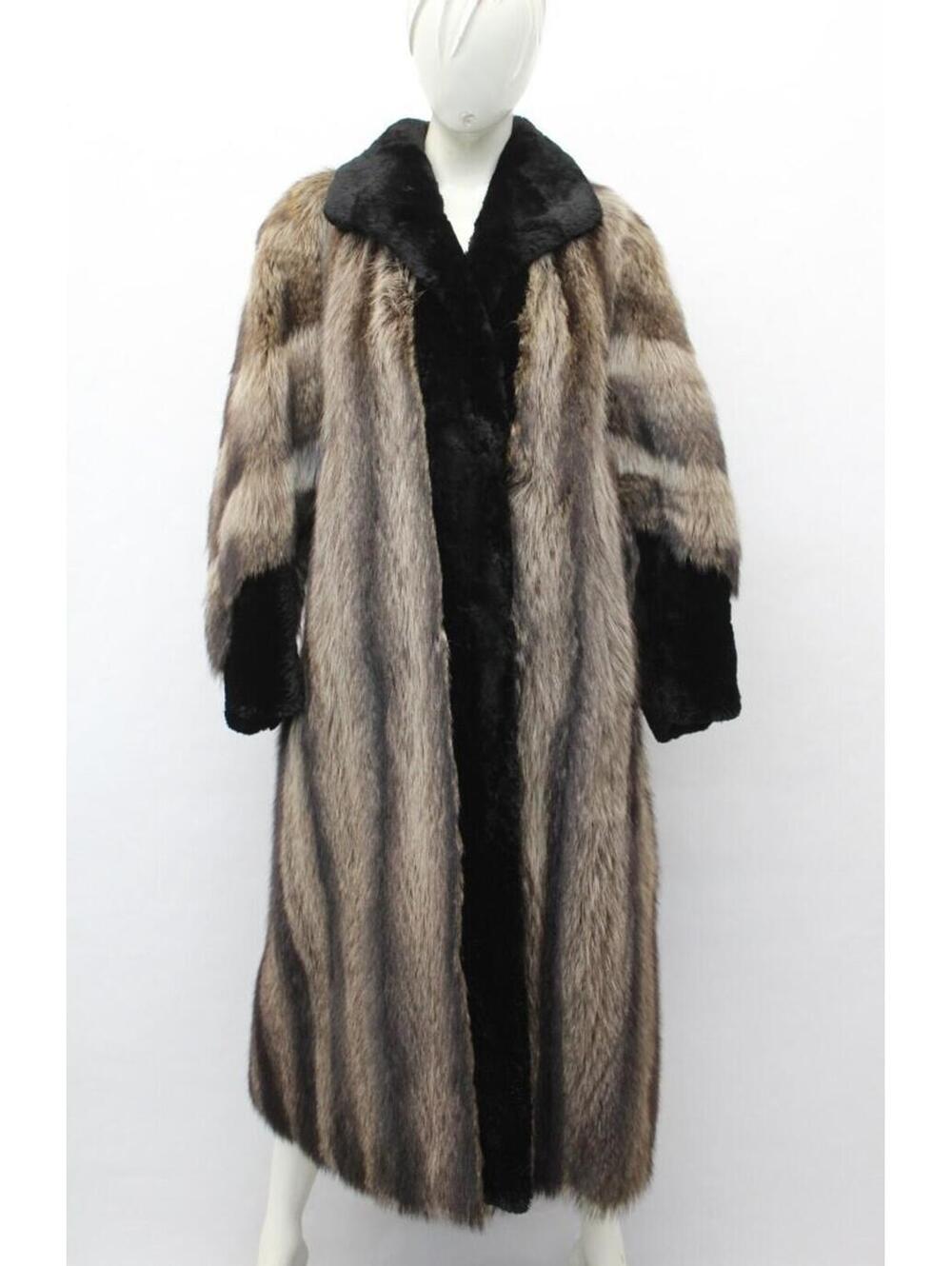 Excellent Raccoon Black Sheared Beaver Fur Coat Jacket Women Woman Size 6-8 S-M